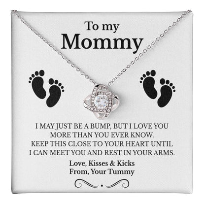 New Mom necklace, love knot necklace