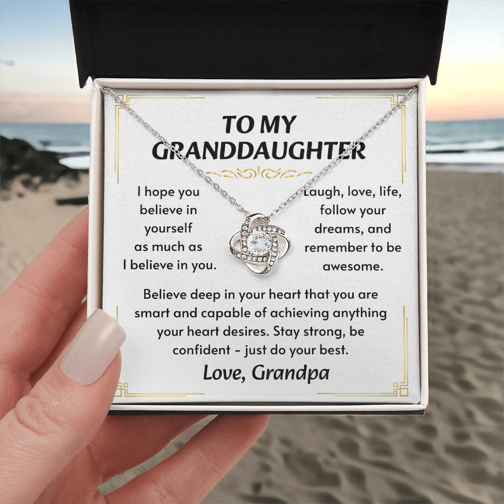 To My Granddaughter Necklace, Simple, stunning, and purely her