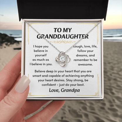 To My Granddaughter Necklace, Simple, stunning, and purely her