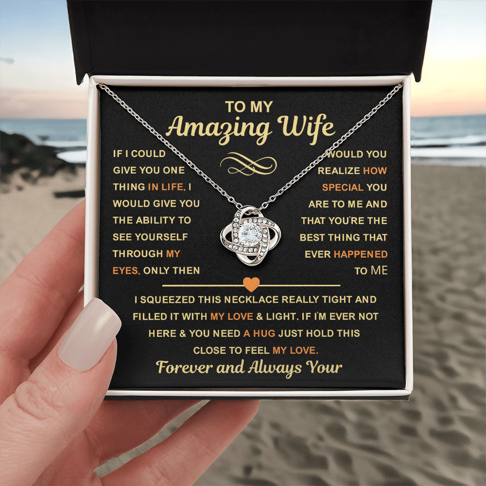 Wife Necklace from Husband, When Your wife  Puts It On, Her Heart Shines Through