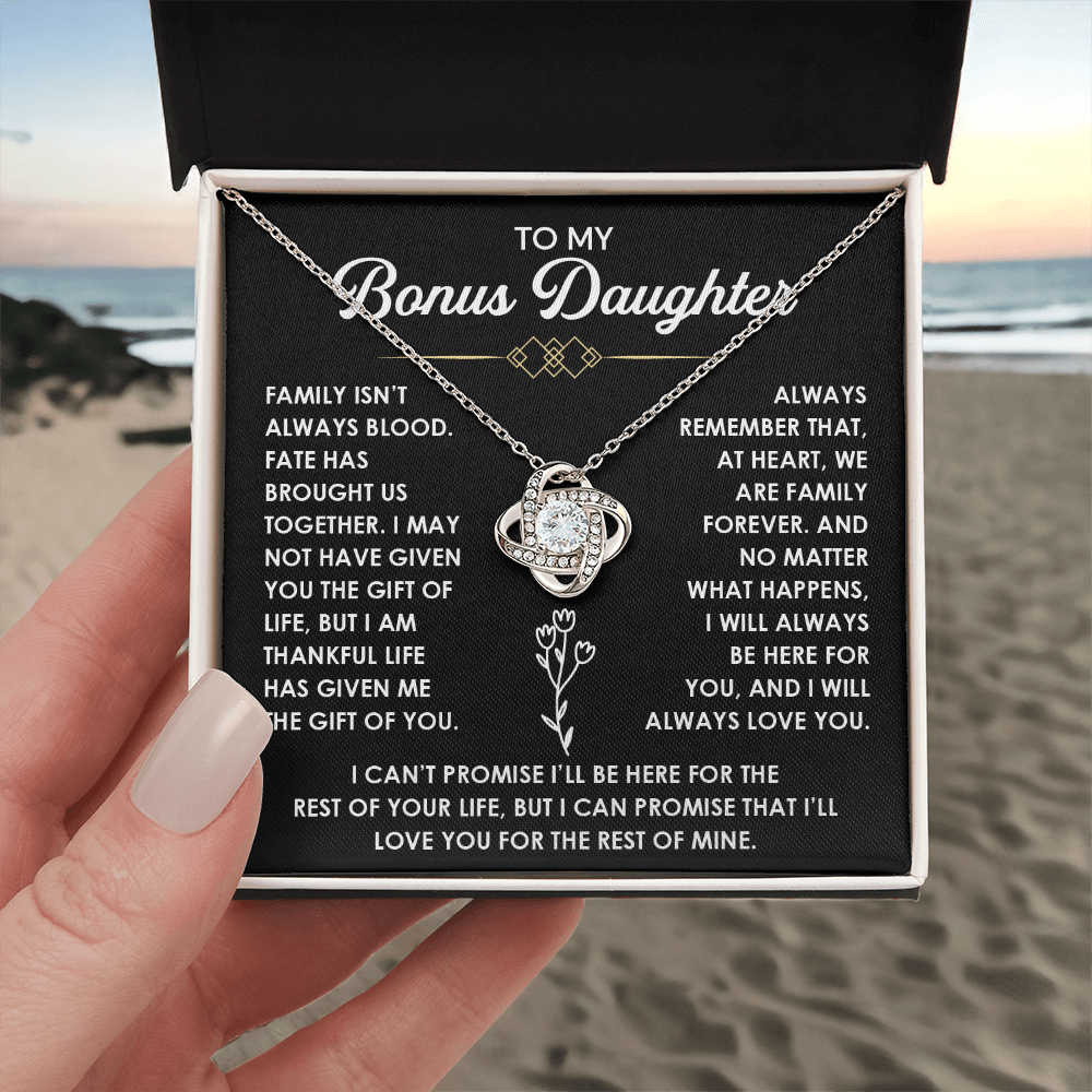 Stepdaughter Necklace With Message Card, Birthday Gifts for Her