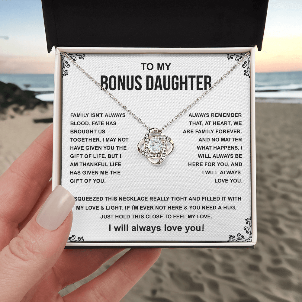 To My Bonus Daughter Necklace From Stepmom, Bonus Daughter Gifts From Stepdad