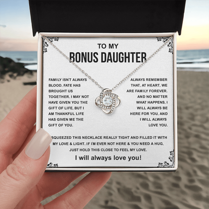 To My Bonus Daughter Necklace From Stepmom, Bonus Daughter Gifts From Stepdad