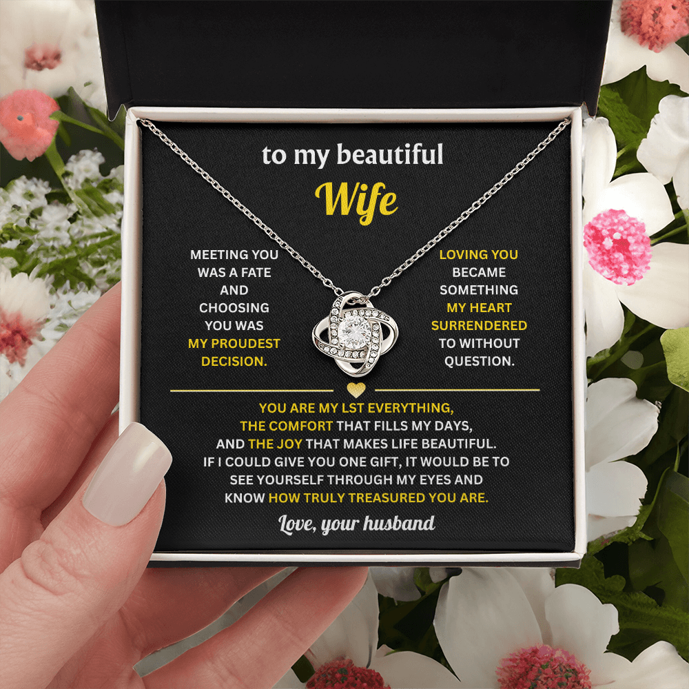 Gifts For Wife From Husband, Love Knot Necklace For Wife