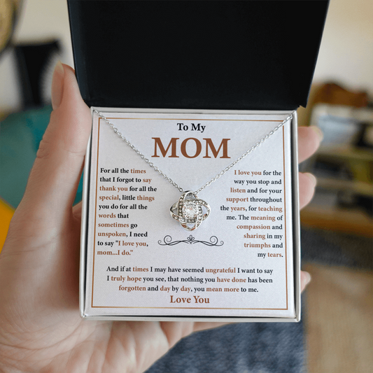 Necklace gift box with a heartfelt message