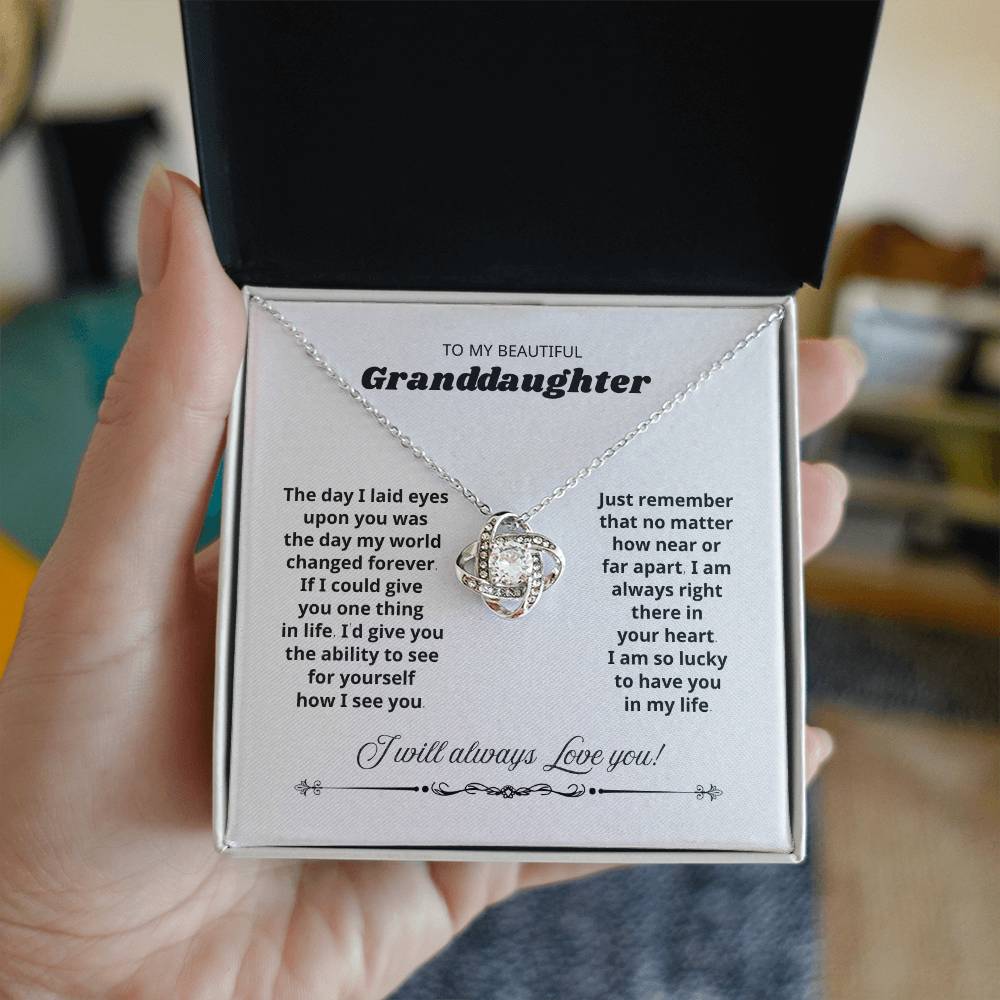 Love Knot Necklace, Granddaughter Necklace from Grandma or Grandpa