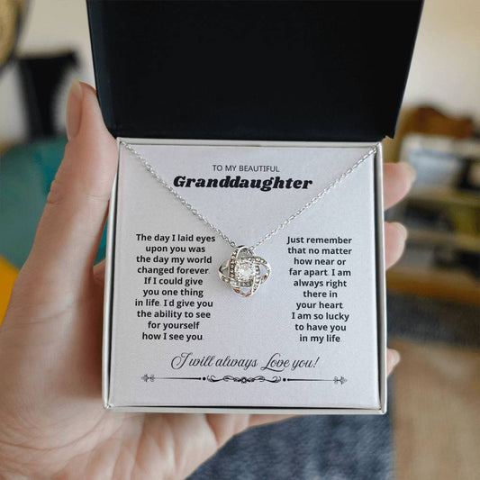 Love Knot Necklace, Granddaughter Necklace from Grandma or Grandpa
