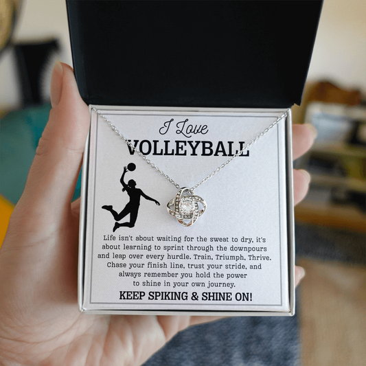 Volleyball Girl Necklace Birthday Gift for Teen with Message & LED Box
