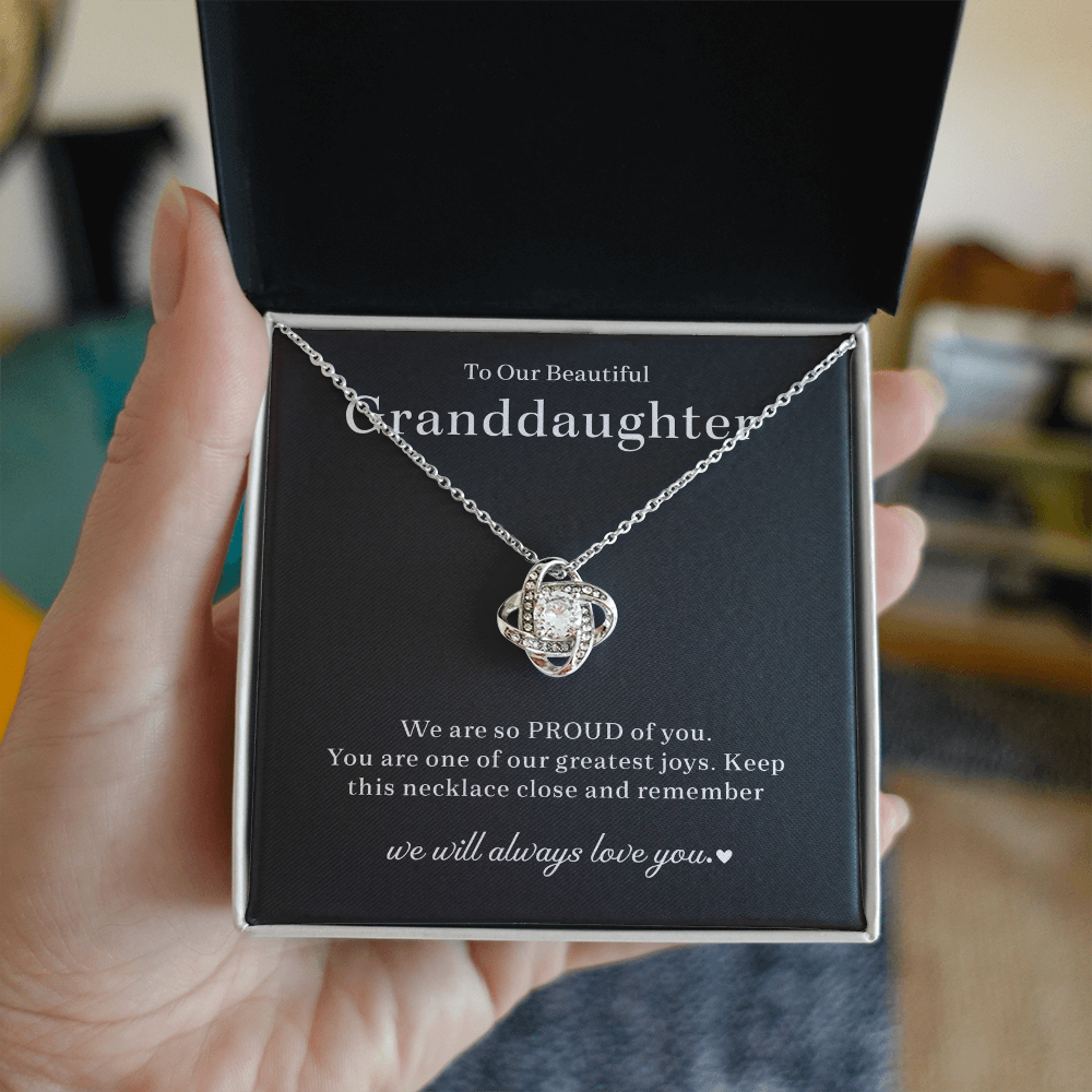 Granddaughter Necklace Gifts, Love Knot Necklace