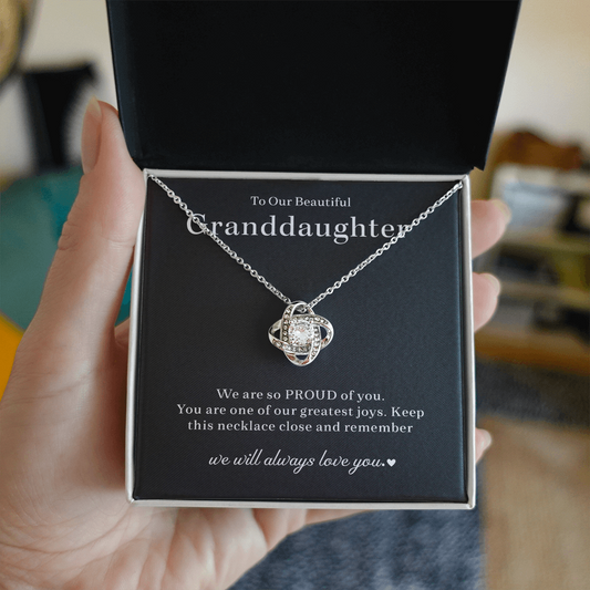 Granddaughter Necklace Gifts, Love Knot Necklace