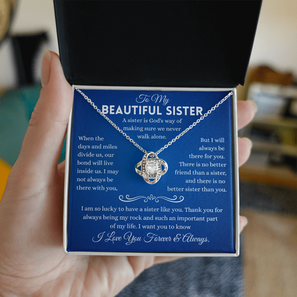 Sister Necklace Gifts From Sister In Law, Sterling Silver Necklace With Message Card