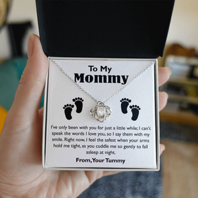 To My Mom necklace, To My Mommy Love Knot Necklace – Heartfelt First Mom Gift from Baby