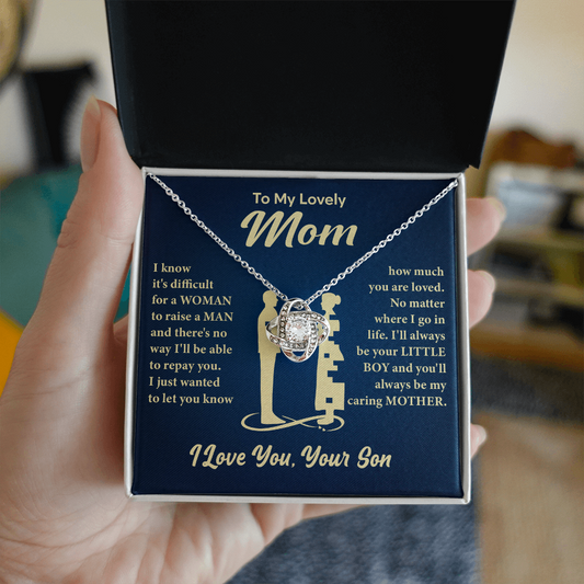 Mom Necklace gift box with a heartfelt message