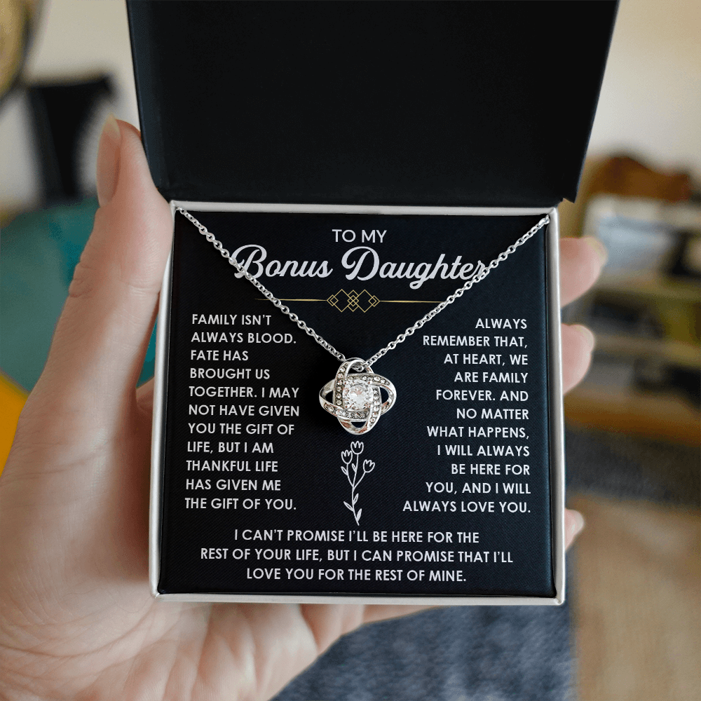 Stepdaughter Necklace With Message Card, Birthday Gifts for Her