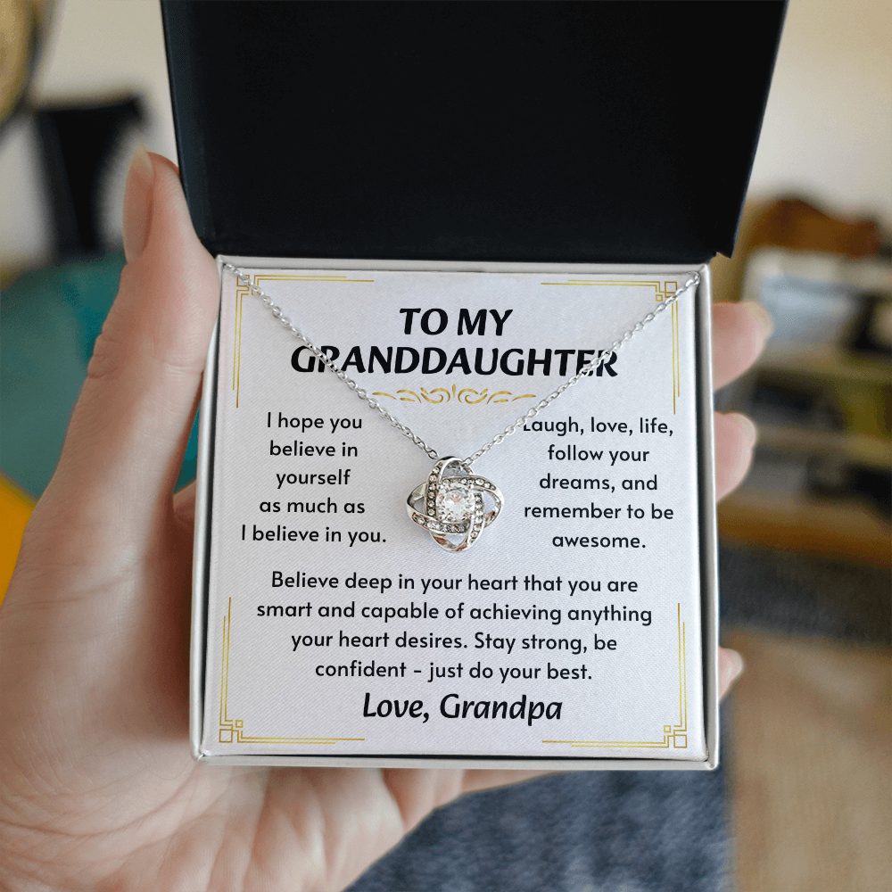 To My Granddaughter Necklace, Simple, stunning, and purely her