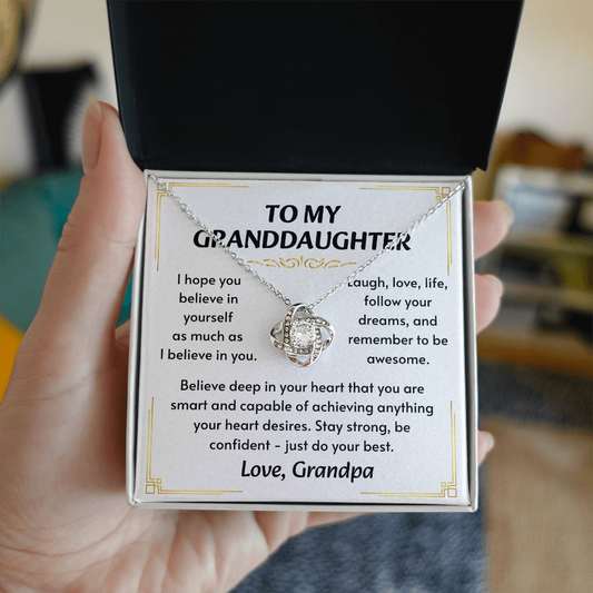 To My Granddaughter Necklace, Simple, stunning, and purely her