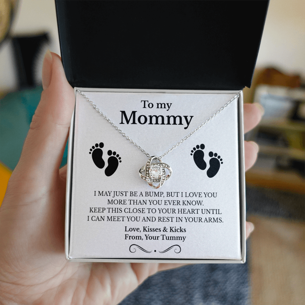 New Mom necklace, love knot necklace