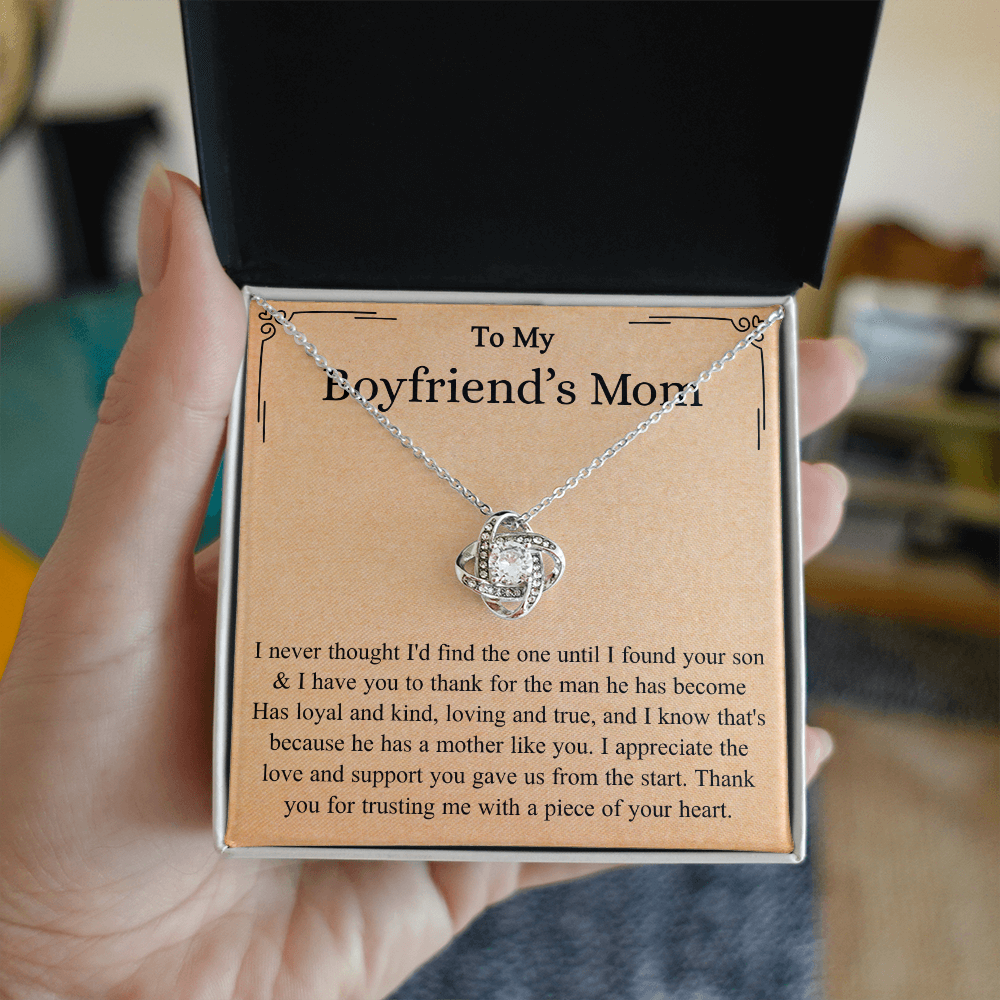 Boyfriend Mom Gifts From Girlfriend, Love Knot Necklace