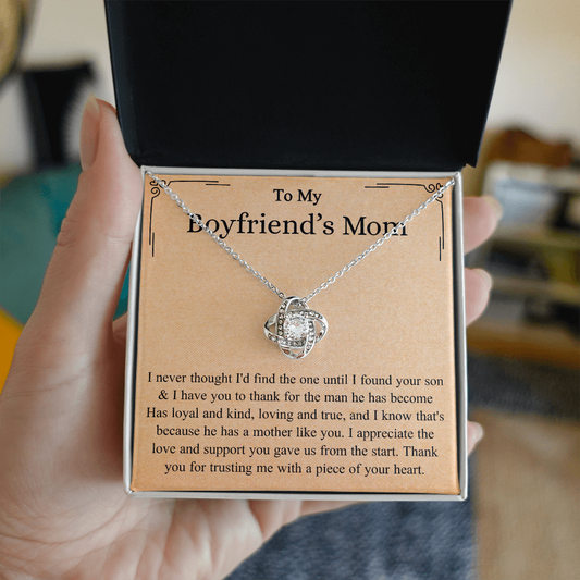 Boyfriend Mom Gifts From Girlfriend, Love Knot Necklace