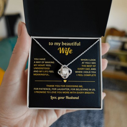Love Knot Necklace For Wife, Birthday Gifts For Wife