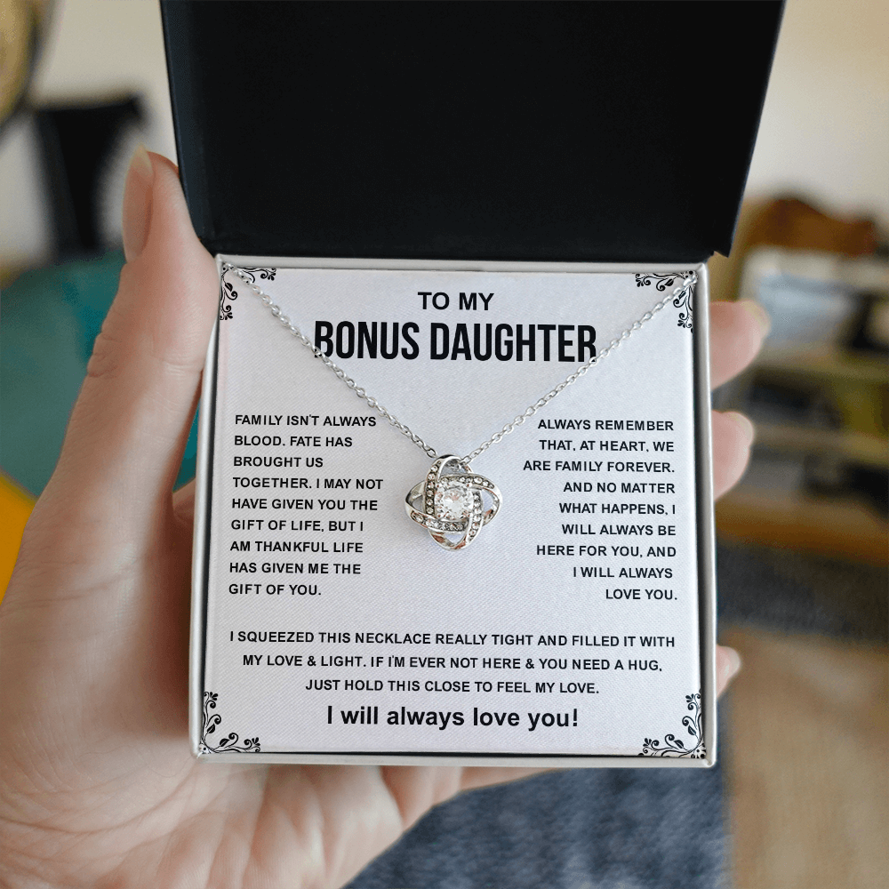 To My Bonus Daughter Necklace From Stepmom, Bonus Daughter Gifts From Stepdad