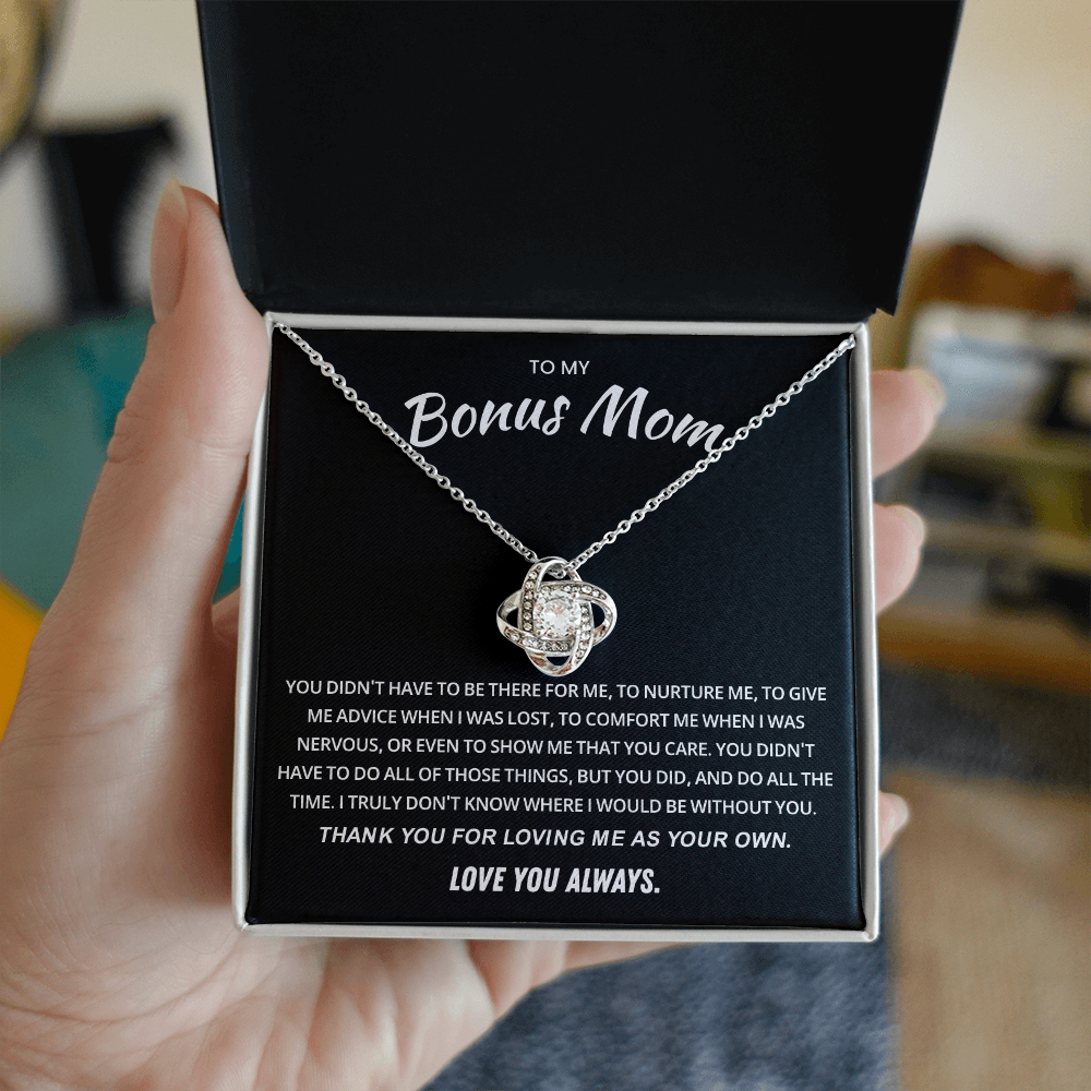 To My Bonus Mom Necklace, Stepmom Birthday Gifts With a Message Card