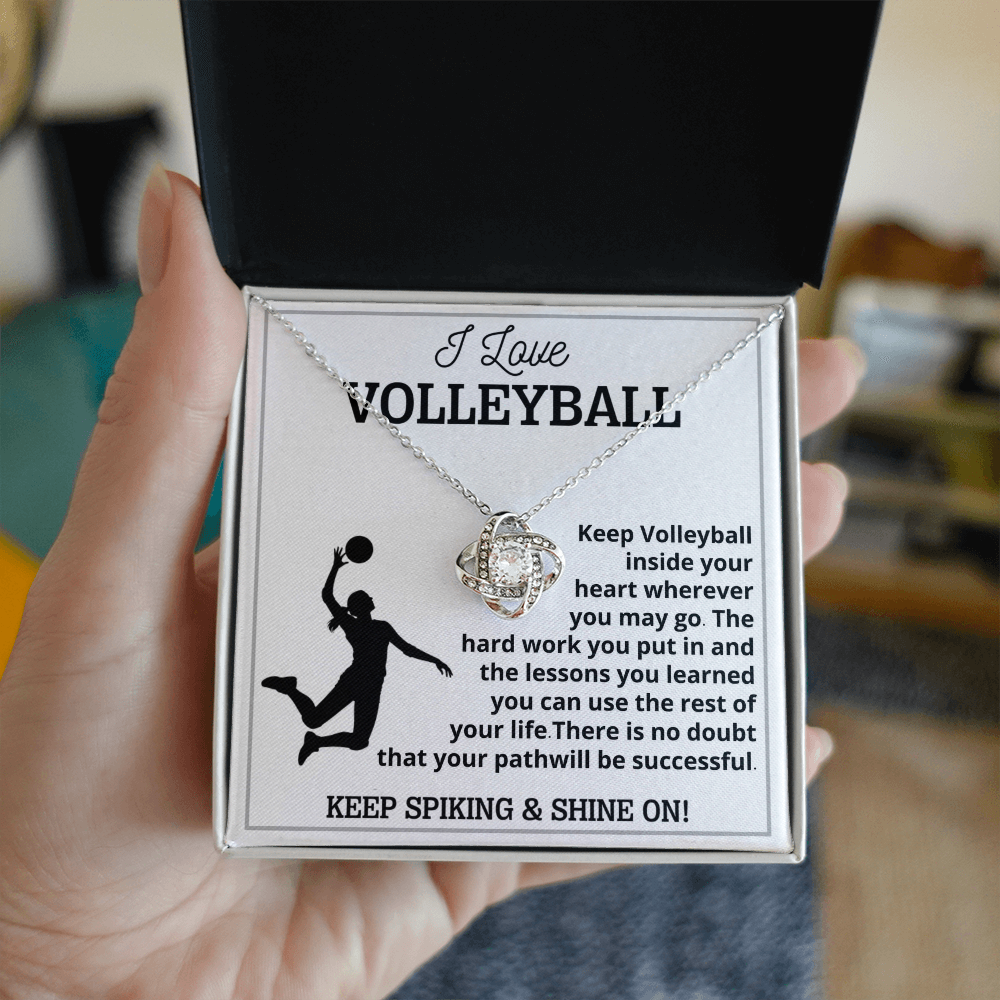 Volleyball Girl Necklace , Christmas Gift for girl with Message & LED Box