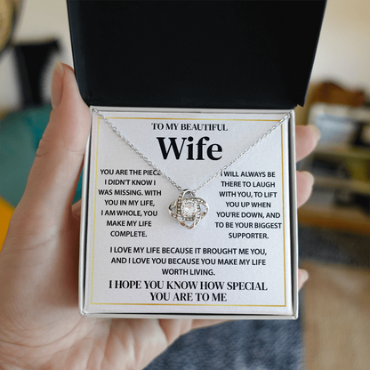 To My Beautiful Wife Necklace, Gifts for Wife