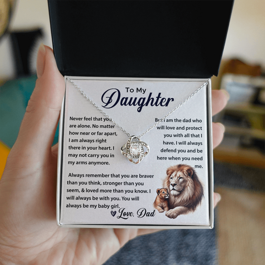 Gifts for Daughter, Jewellery gifts for Daughter, To My Daughter Necklace Gifts- Love Knot Necklace for Daughter