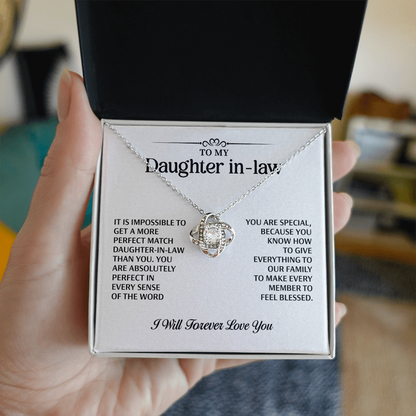 Special Gifts for Her – Love Knot Necklace for Beloved Daughter-in-Law, Necklace Gifts for Her