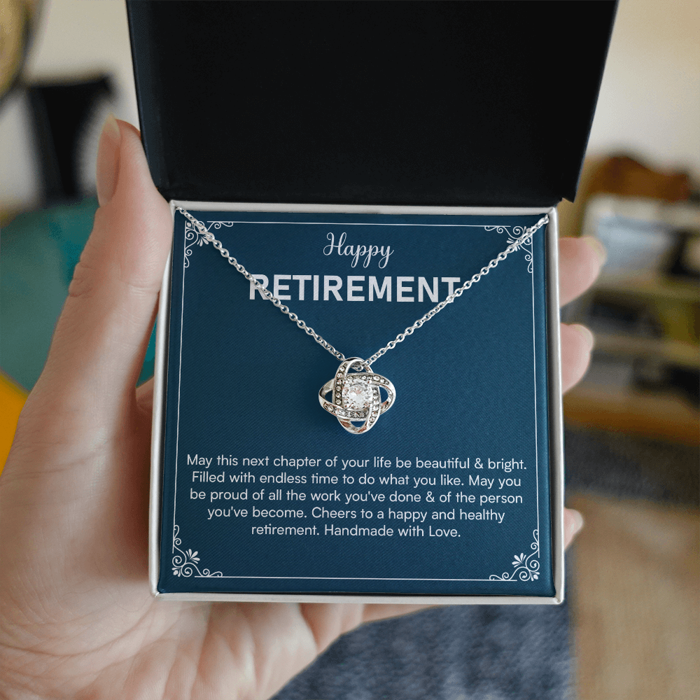 gift necklace with heartfelt message in a display box.