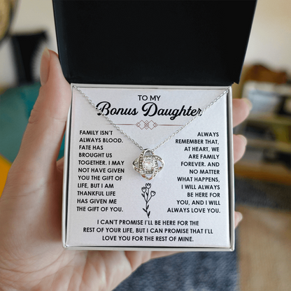 To My Bonus Daughter Necklace, She shines even more with this necklace on