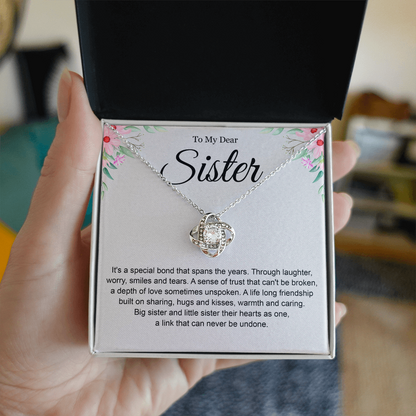Birthday Gift for Sister, Love Knot Necklace for Her