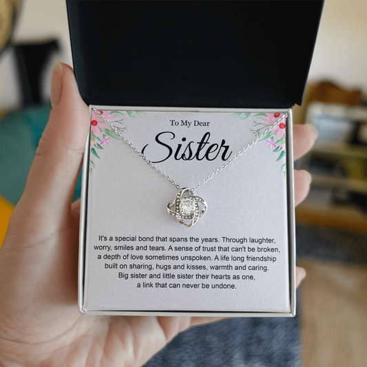 Birthday Gift for Sister, Love Knot Necklace for Her