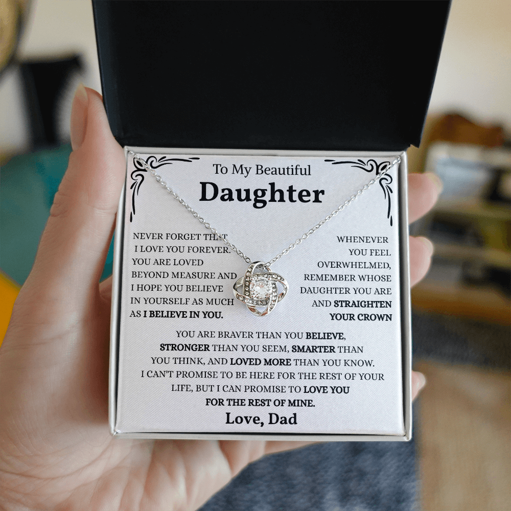 To My Badass Daughter | You Are Unstoppable | Love Knot Necklace