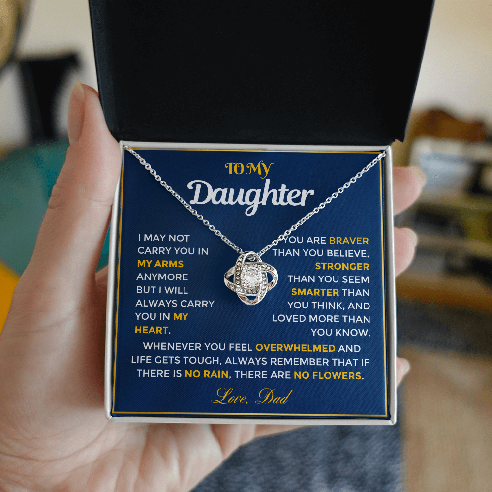 To My Daughter - Love Knot Necklace from Dad with Sweetest Message