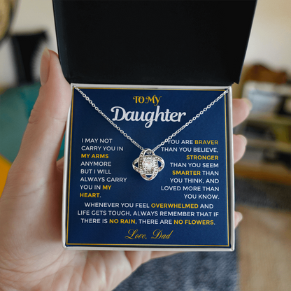 To My Daughter - Love Knot Necklace from Dad with Sweetest Message
