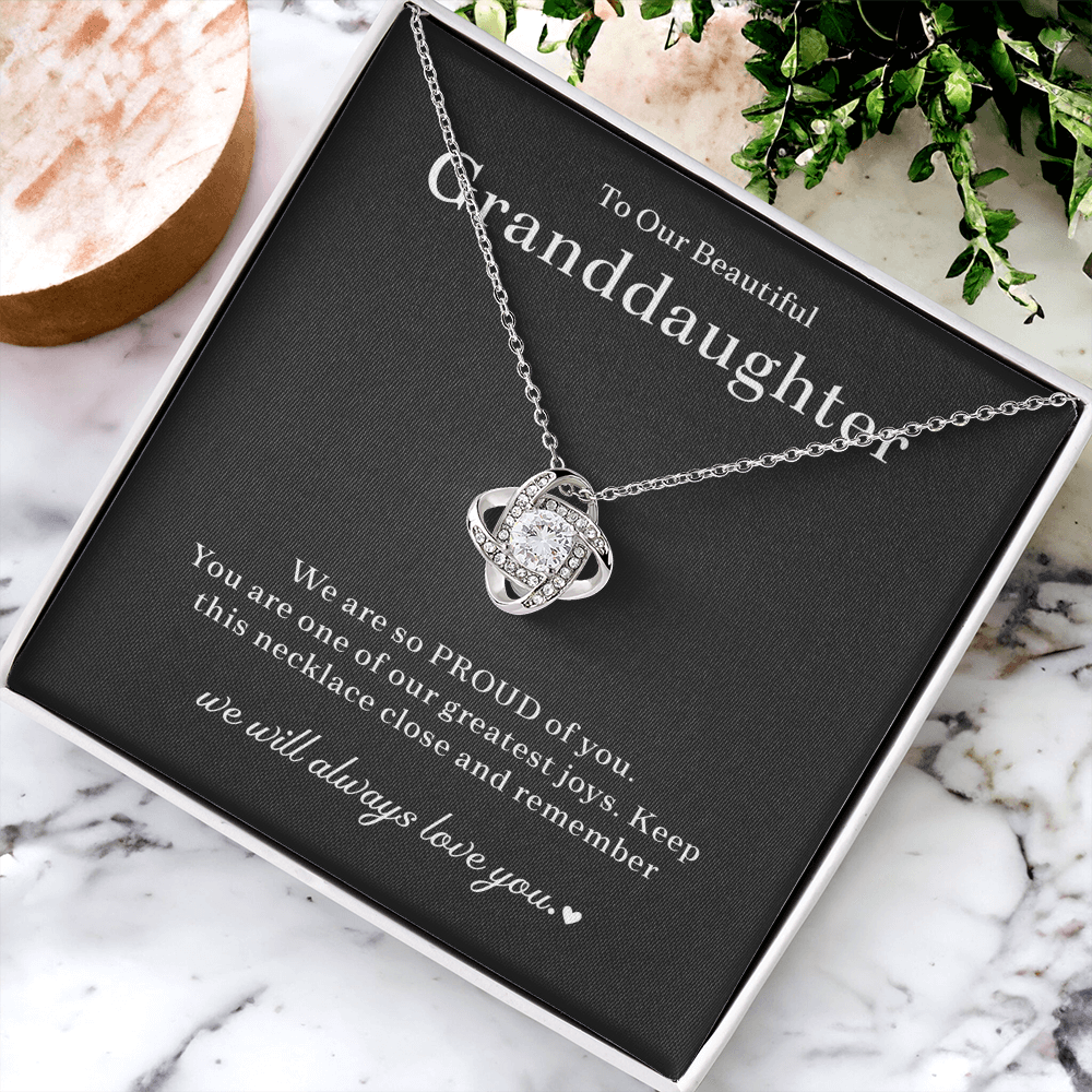 Granddaughter Necklace Gifts, Love Knot Necklace