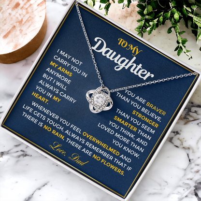 To My Daughter - Love Knot Necklace from Dad with Sweetest Message