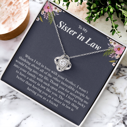 Gift for Sister In Law, Wedding Necklace for Sister In Law
