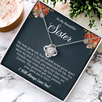 To My Sister Necklace, Every Moment Shines When She Wears This Necklace