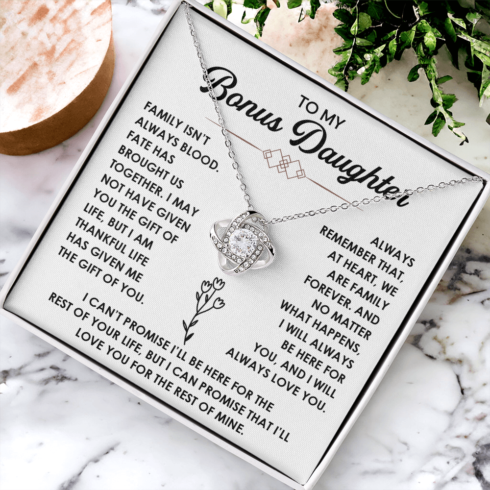 To My Bonus Daughter Necklace, She shines even more with this necklace on