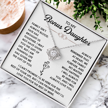 To My Bonus Daughter Necklace, She shines even more with this necklace on