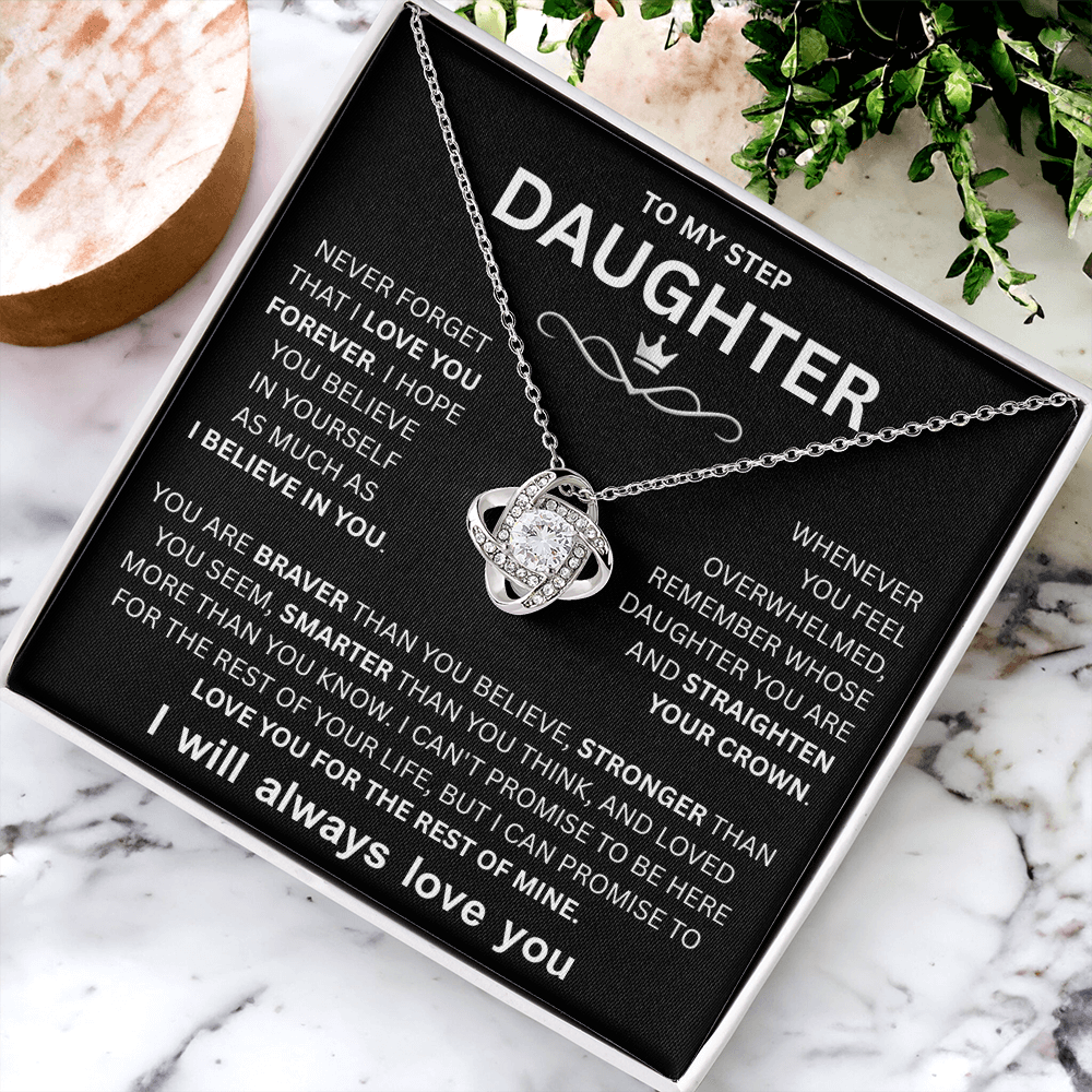 Step Daughter Necklace, Love Knot Necklace for Her