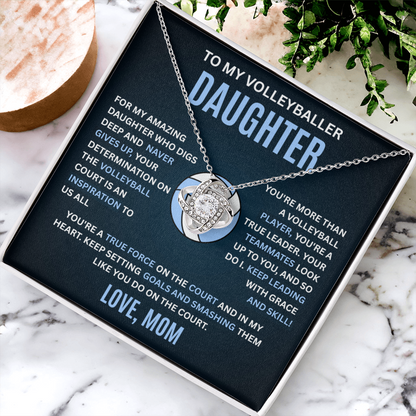 Volleyball Heart Necklace Gift for Daughter from Mom Charm Gift