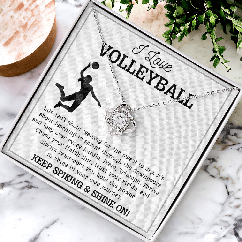 Volleyball Girl Necklace Birthday Gift for Teen with Message & LED Box