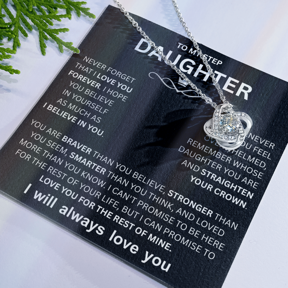 Step Daughter Necklace, Love Knot Necklace for Her