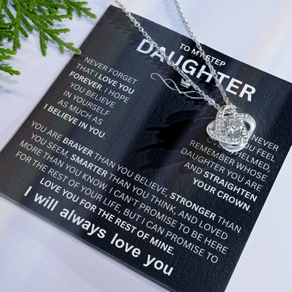 Step Daughter Necklace, Love Knot Necklace for Her