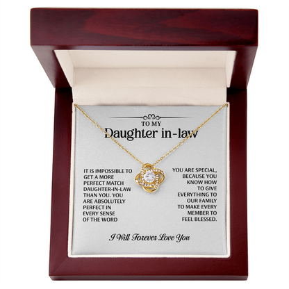 Special Gifts for Her – Love Knot Necklace for Beloved Daughter-in-Law, Necklace Gifts for Her