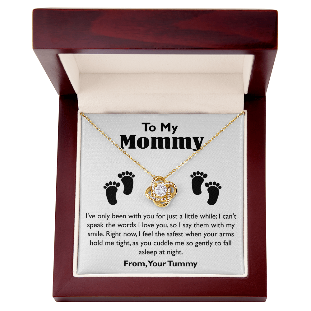 To My Mom necklace, To My Mommy Love Knot Necklace – Heartfelt First Mom Gift from Baby